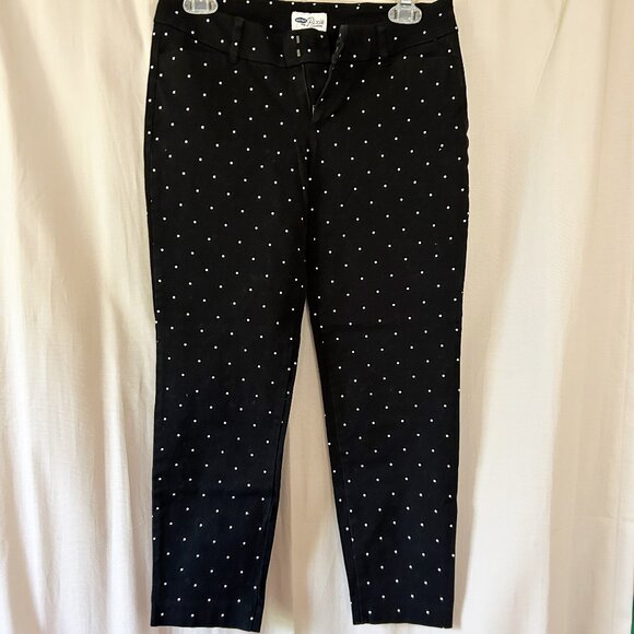Old Navy Pixie Pants in Black with White Dots - Picture 3 of 8